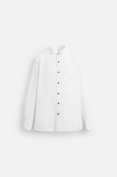 LIMITED EDITION TUXEDO-STYLE COLLAR SHIRT WITH BIB - White by Zara - Image 2