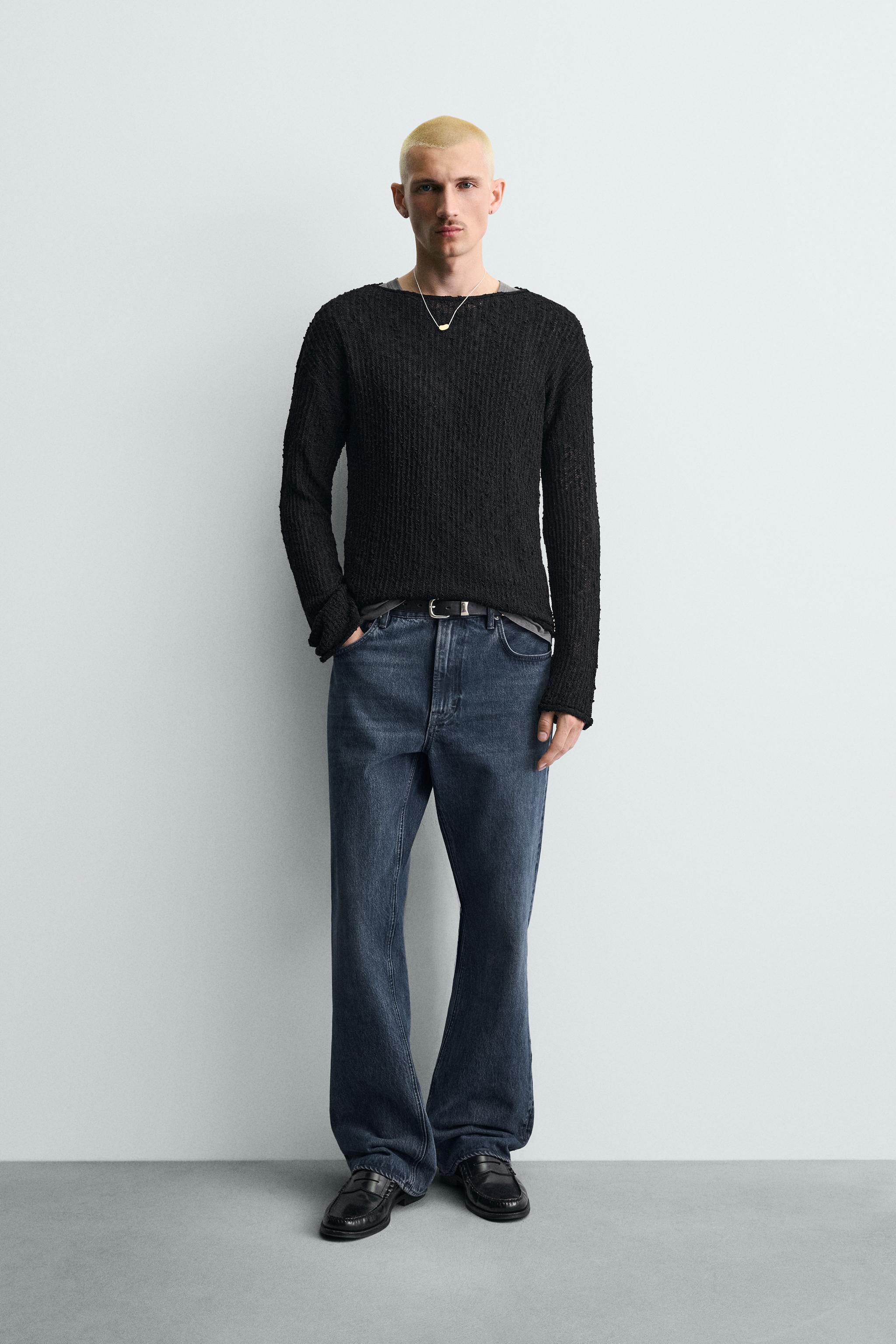 TEXTURED OPEN-KNIT JUMPER - Black | ZARA South Africa