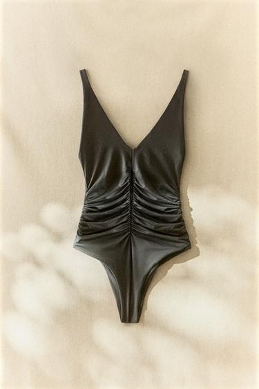 GATHERED BEACH SWIMSUIT - Grey by Zara