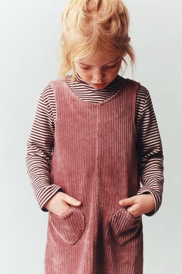 PINAFORE DRESS WITH HEART POCKETS - Pink by Zara