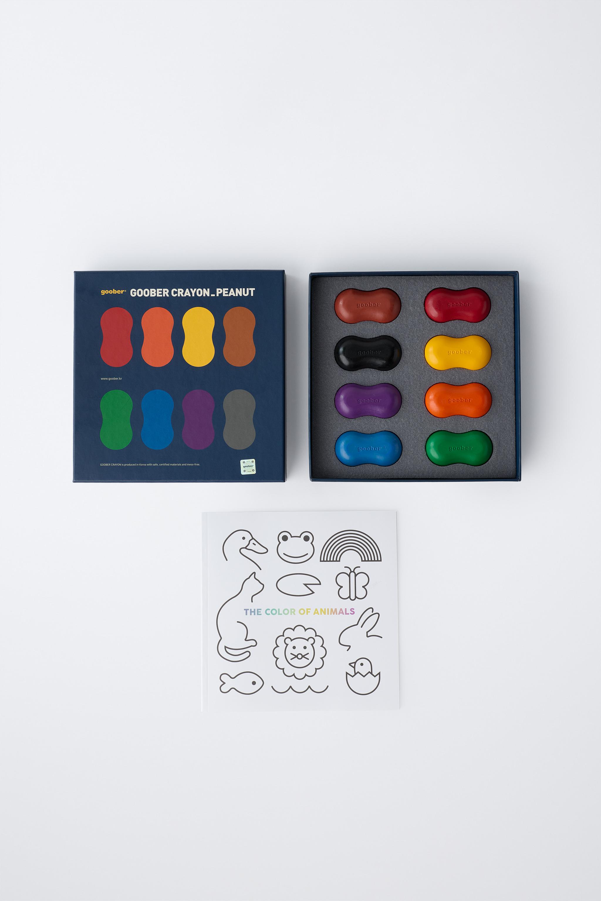 glass-roots Kubire クビレ　マルチカラー GOOBER®ピーナッツクレヨン8色セット＆お絵描きブック - マルチカラ