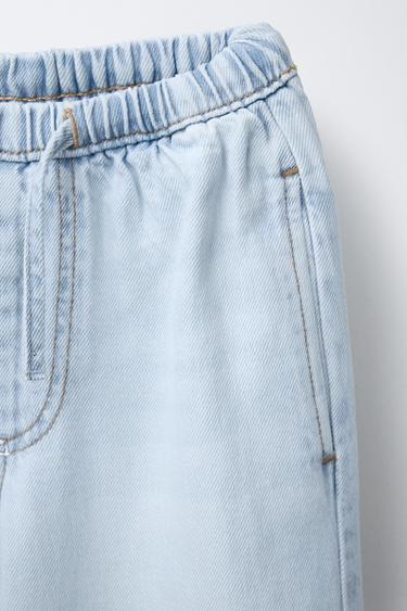SLIM WAIST WIDE-LEG JEANS - Light blue by Zara - Image 2