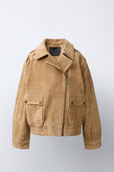 100% LEATHER JACKET - Honey by Zara - Image 0