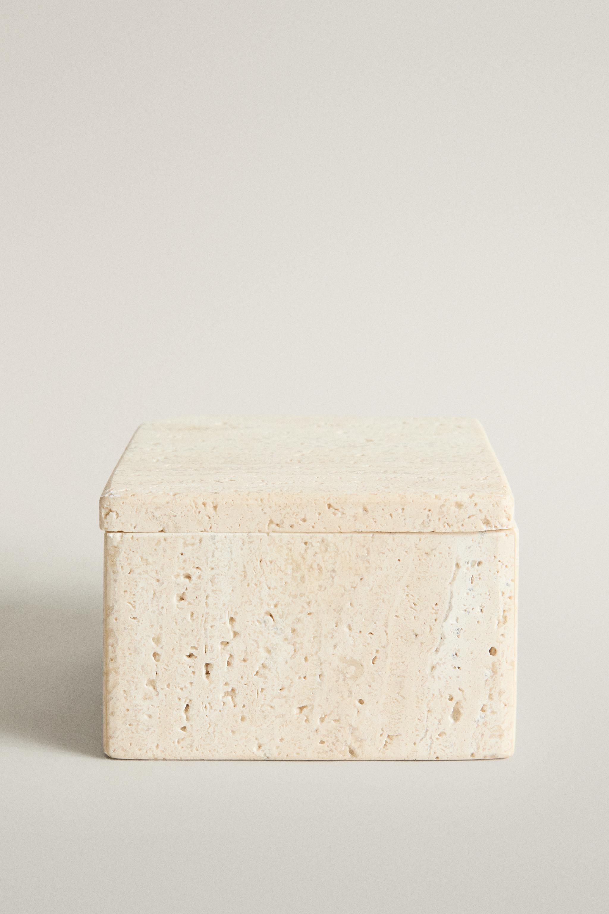 BEIGE MARBLE BATHROOM ORGANIZER BOX