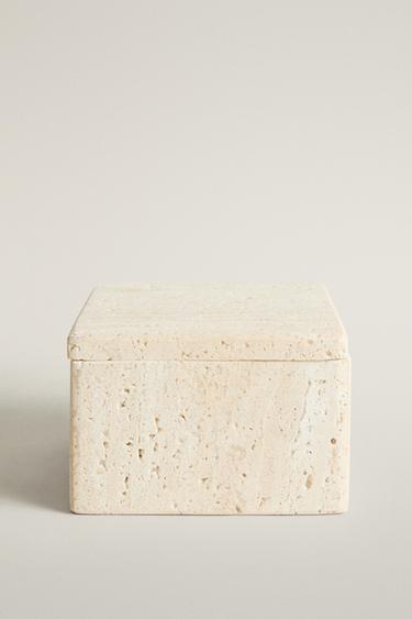 BEIGE MARBLE BATHROOM ORGANIZER BOX — Beige 1