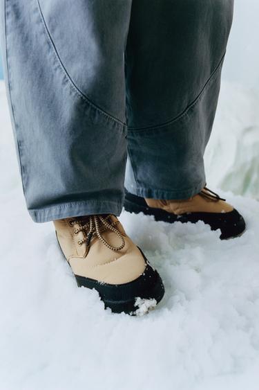 BOTA ACOLCHADA WATER REPELLENT - Marrón Arena de Zara