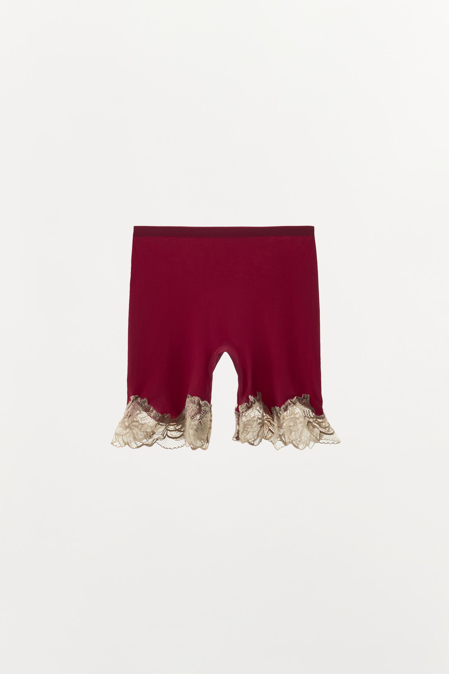 Женские шорты Zara Contrast Lace, цвет: Красный — фото 5