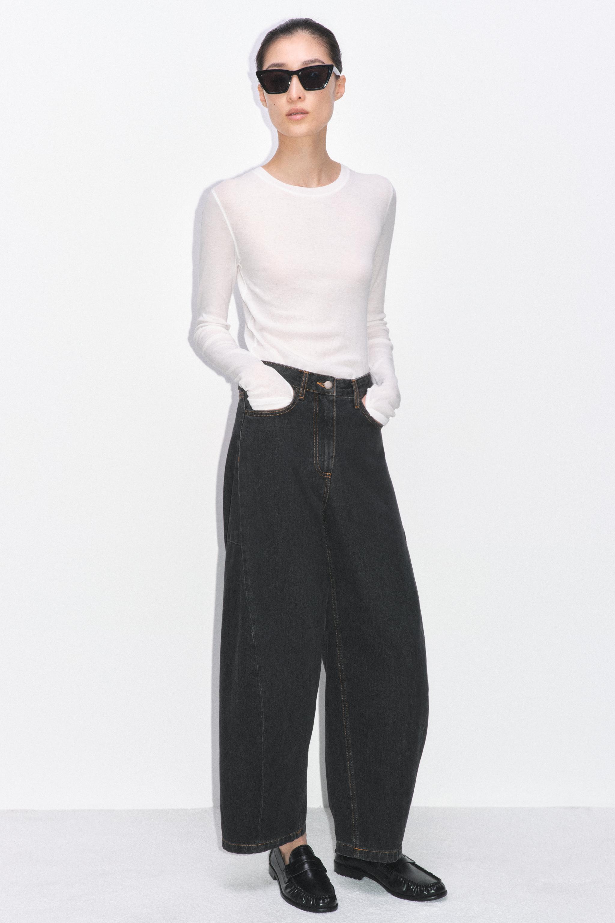 ZW COLLECTION MID-RISE ANKLE BALLOON JEANS