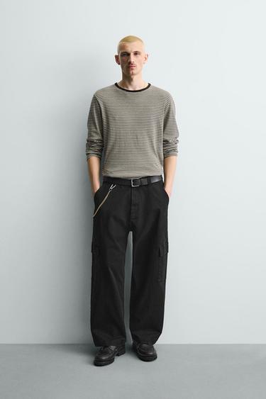 RELAXED FIT CARGO TROUSERS - Black by Zara