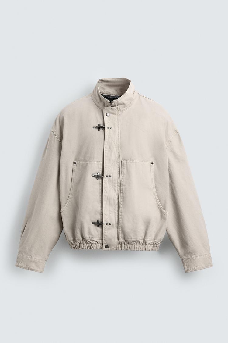 ZARA CROPPED FIT FIREMAN CLASP JACKET
