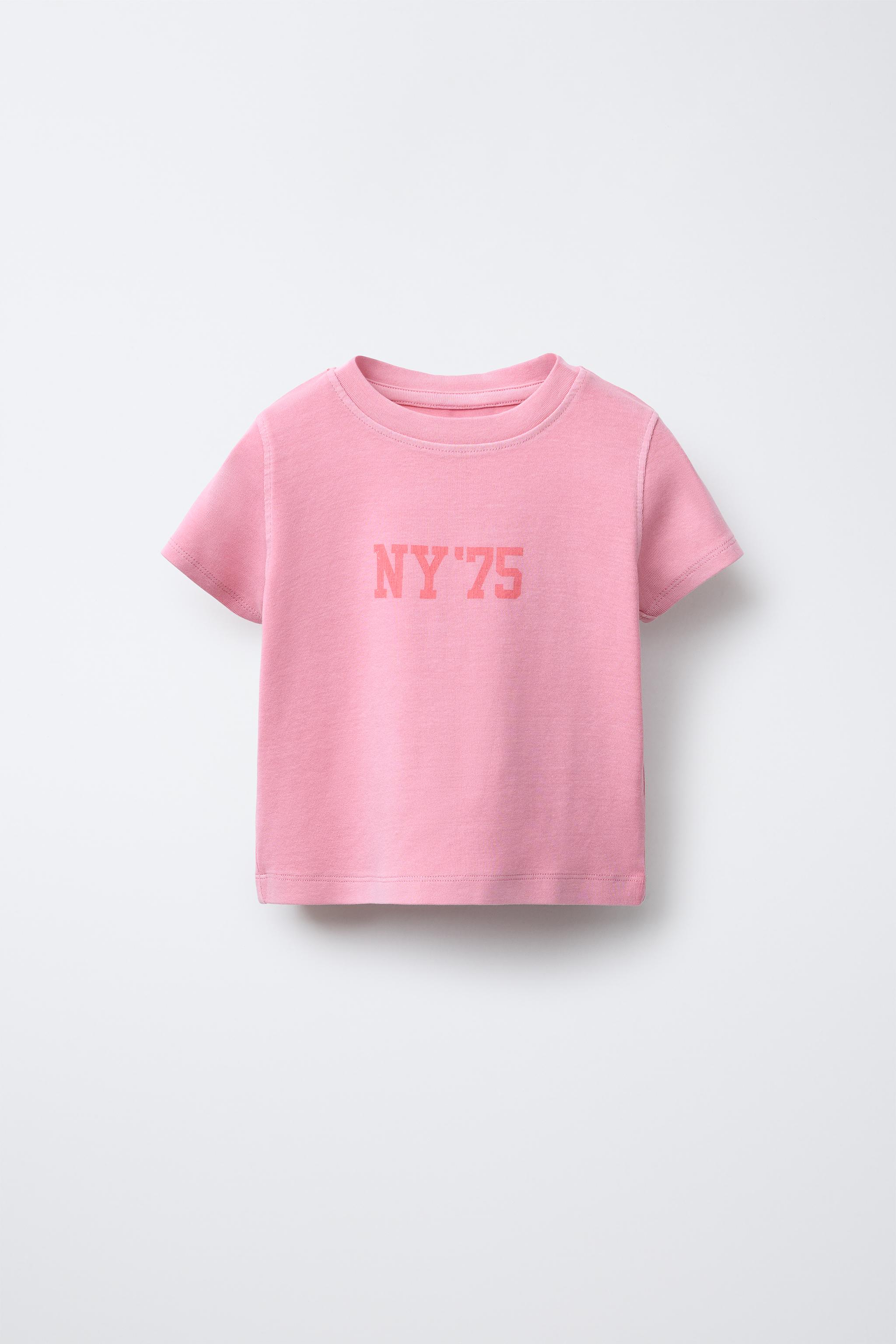 テキストプリントTシャツ - ピンク | ZARA Japan / 日本