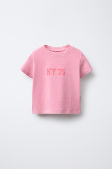SLOGAN PRINT T-SHIRT - Pink by Zara