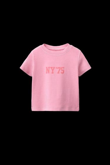 Zara TEXT PRINT T-SHIRT - Pink - Image 0
