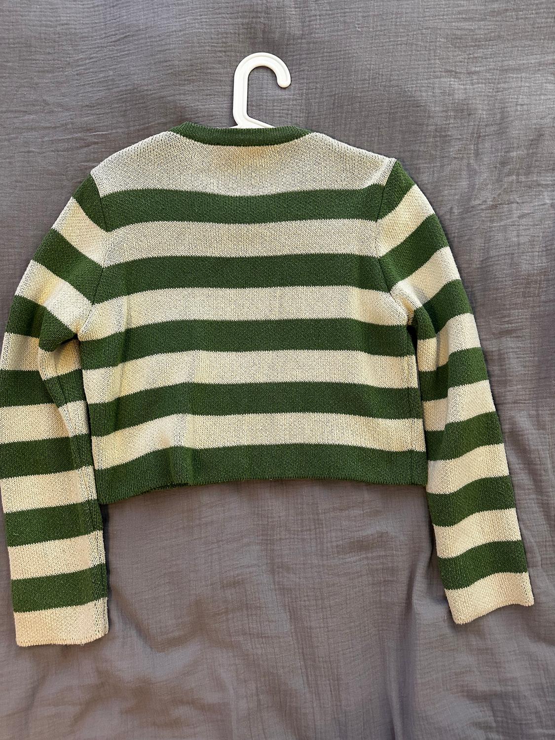 STRIPED KNIT CARDIGAN WITH GOLD BUTTONS - Image 2