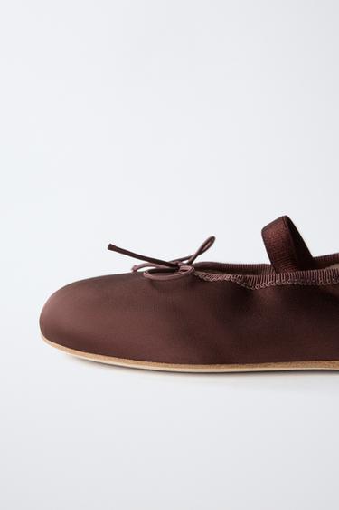 LIMITED EDITION BOW BALLET FLATS - Burgundy Red by Zara - Image 5