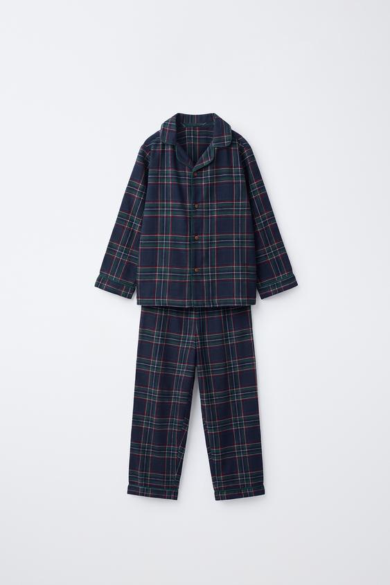 2-6 YEARS/ COSY CHECK PYJAMAS - Blue by Zara - Image 0