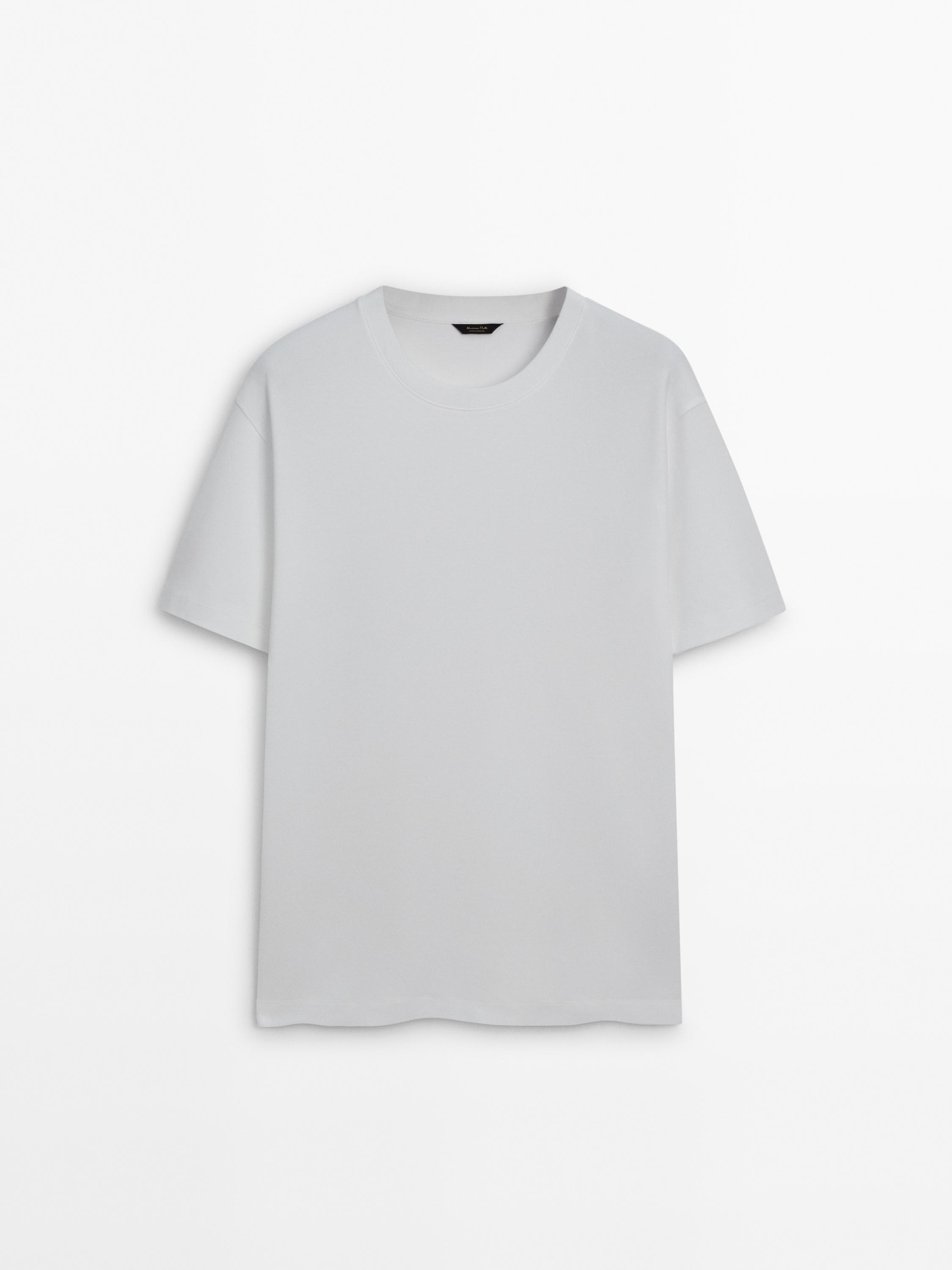 Short sleeve crew neck T-shirt - Gray green | ZARA Canada