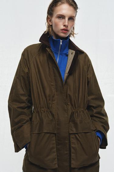 CHAQUETA ENCERADA CUELLO PANA ZW COLLECTION - Oliva de Zara