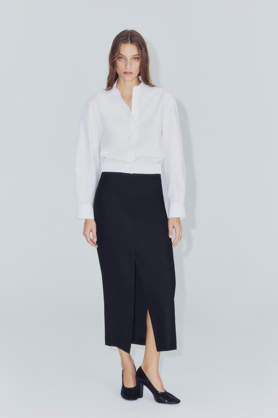 Zara ZW COLLECTION POPLIN SHIRT - White - Image 0