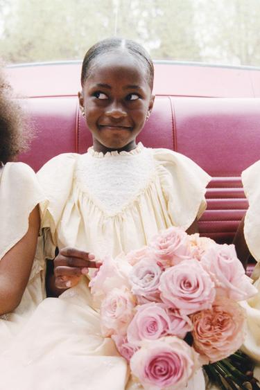 EMBROIDERED BEADED DRESS - Light yellow by Zara