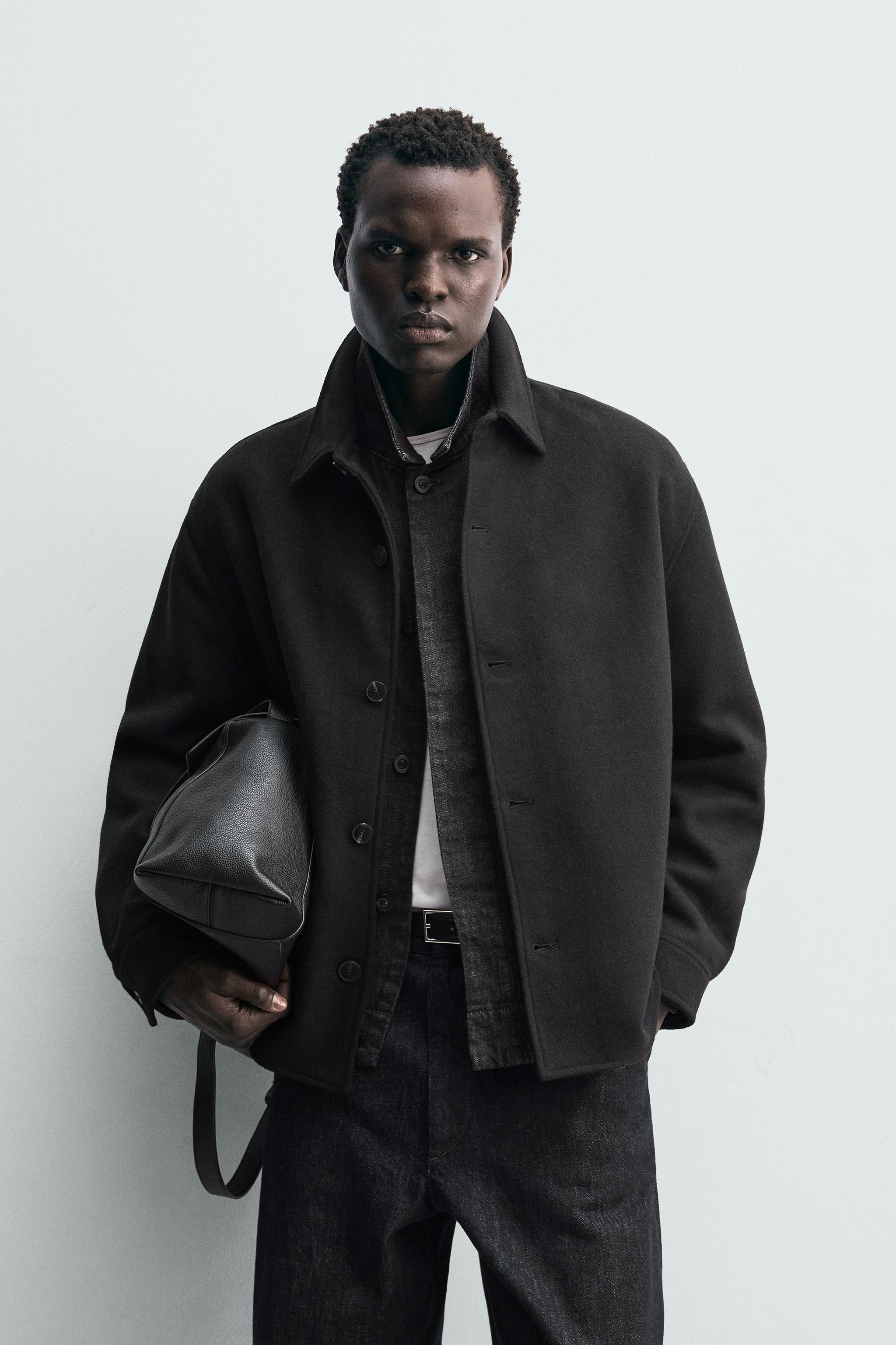 ウール混シャツジャケット - ブラウン | ZARA Japan / 日本