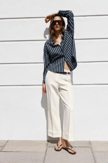 CHEMISE À RAYURES - Bleu de Zara - Image 0