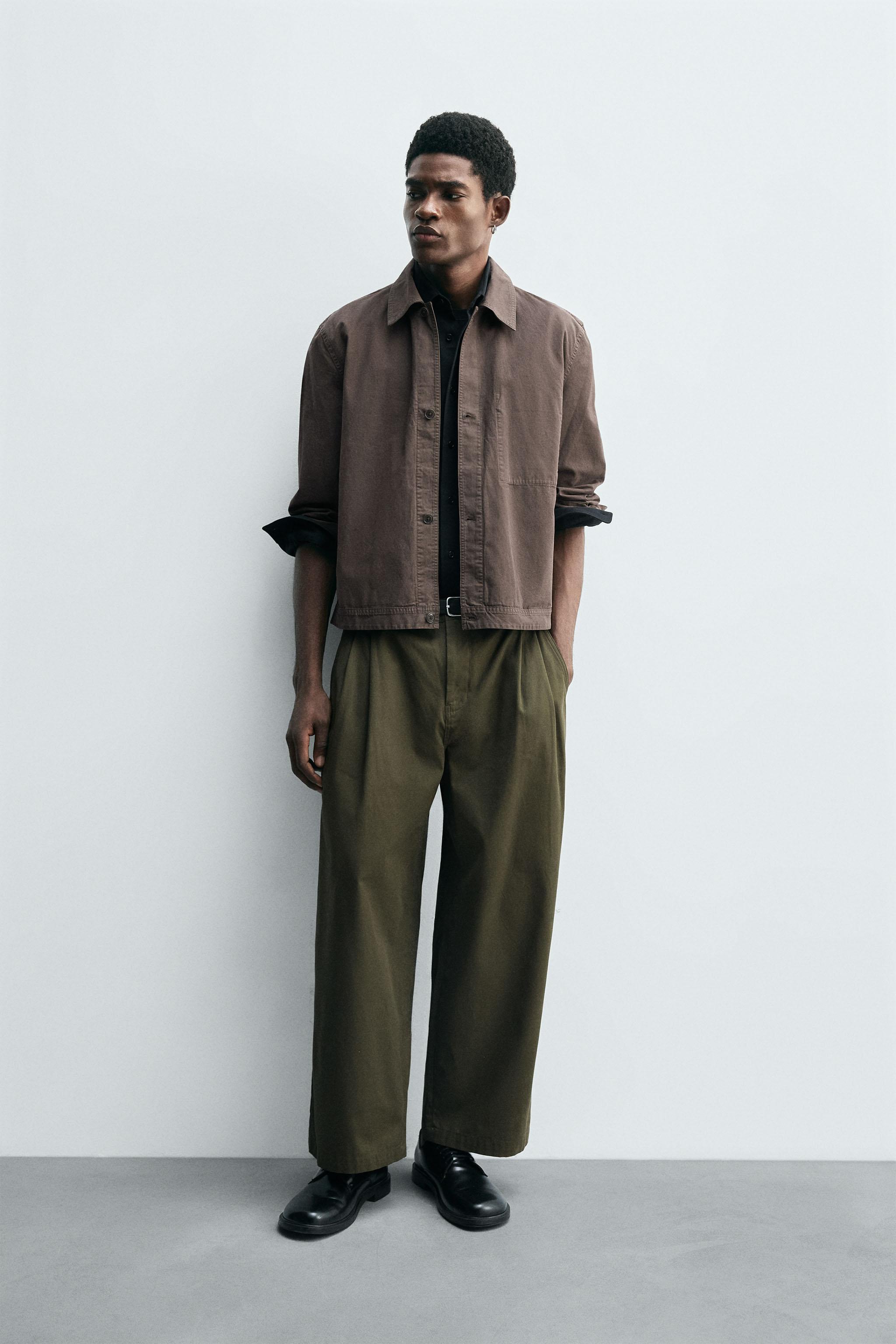 れい カーキ 40 ワイドレッグチノパンツ - カーキ | ZARA Japan / 日本