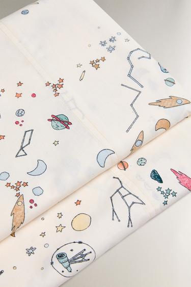 DRAP DE DESSUS ENFANT ESPACE - Écru / Bleu de Zara - Image 4