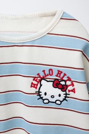 HELLO KITTY © SANRIO STRIPED PLUSH T-SHIRT - Burgundy by Zara - Image 2