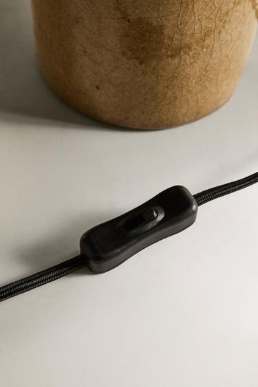 TABLE LAMP WITH STONEWARE BASE - Chocolate by Zara - Image 4