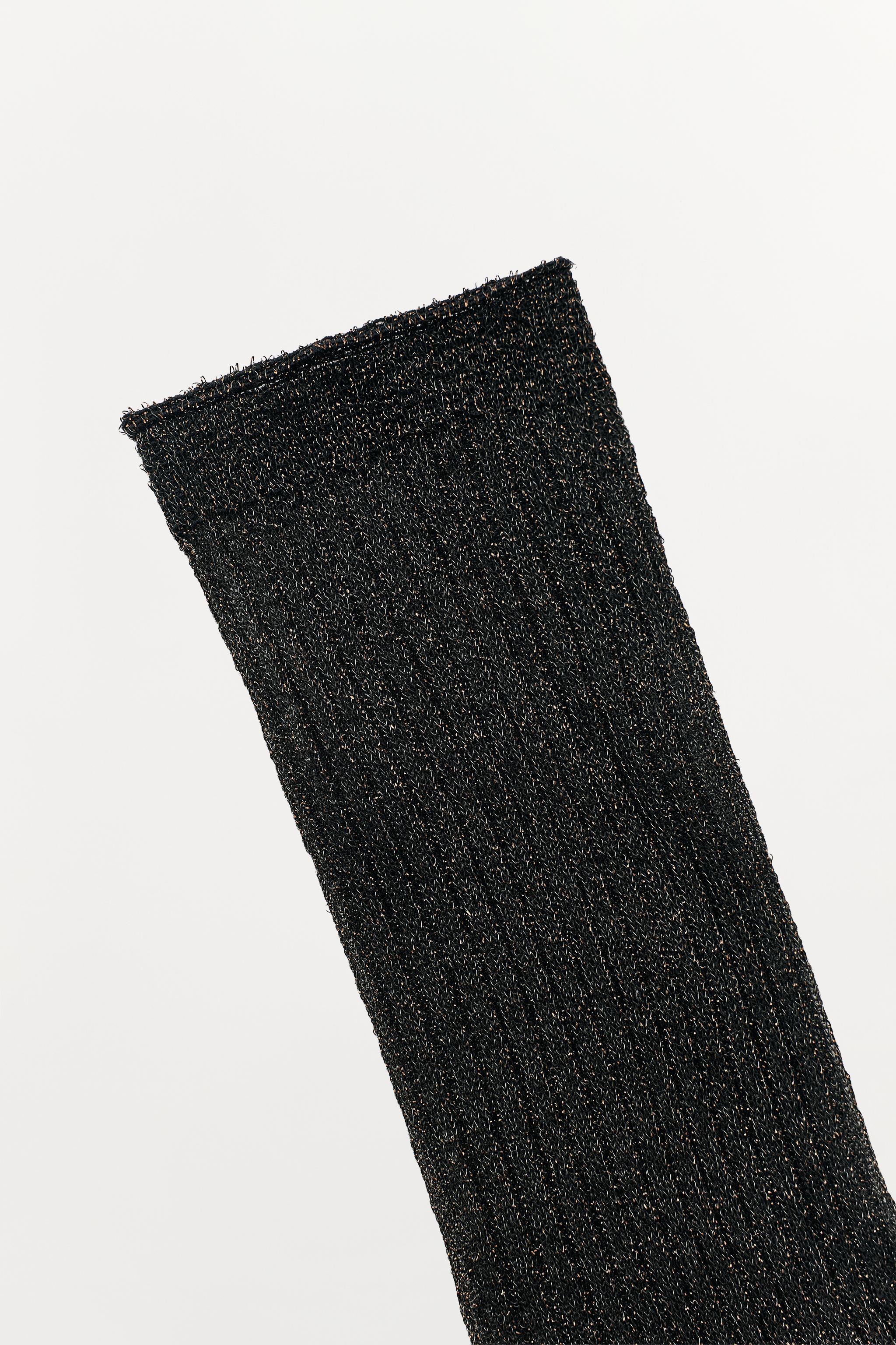 METALLIC THREAD RIBBED SOCKS