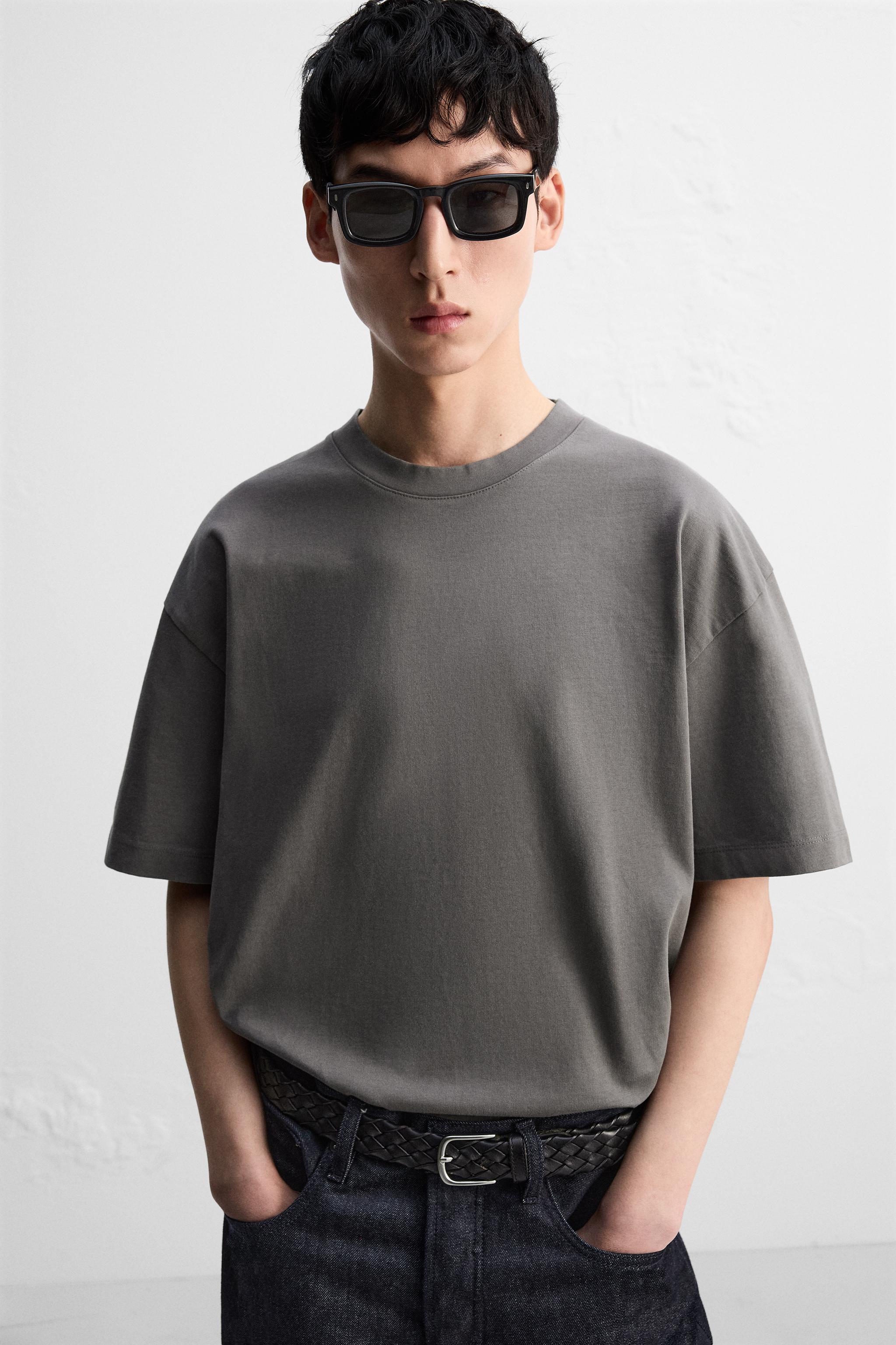 国内発送【ZARA】ベーシックヘビーウェイトTシャツ ベーシックヘビーウェイトTシャツ - カーボングレー | ZARA