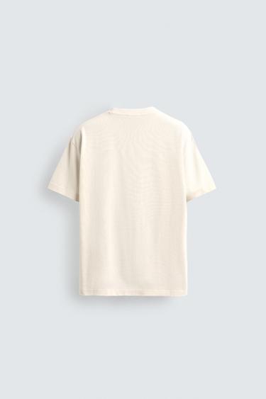 T-SHIRT À INSCRIPTION EN RELIEF - Blanc cassé de Zara - Image 7