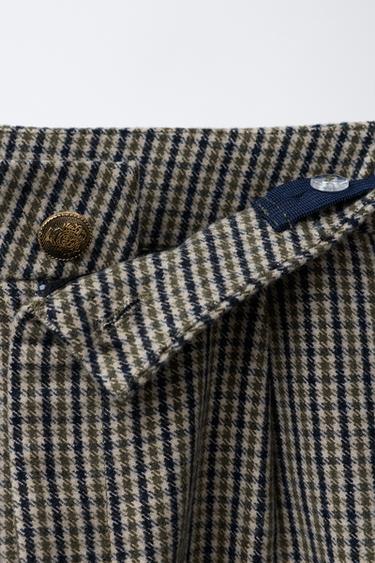 SHORT IMPRIMÉ À CARREAUX - Kaki de Zara - Image 2
