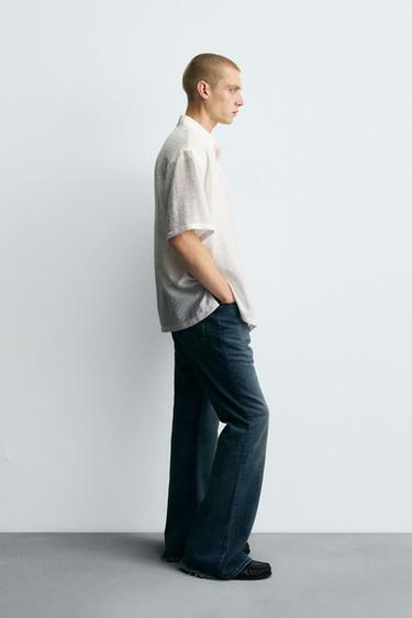 IRREGULAR JACQUARD SHIRT - Oyster-white by Zara - Image 3