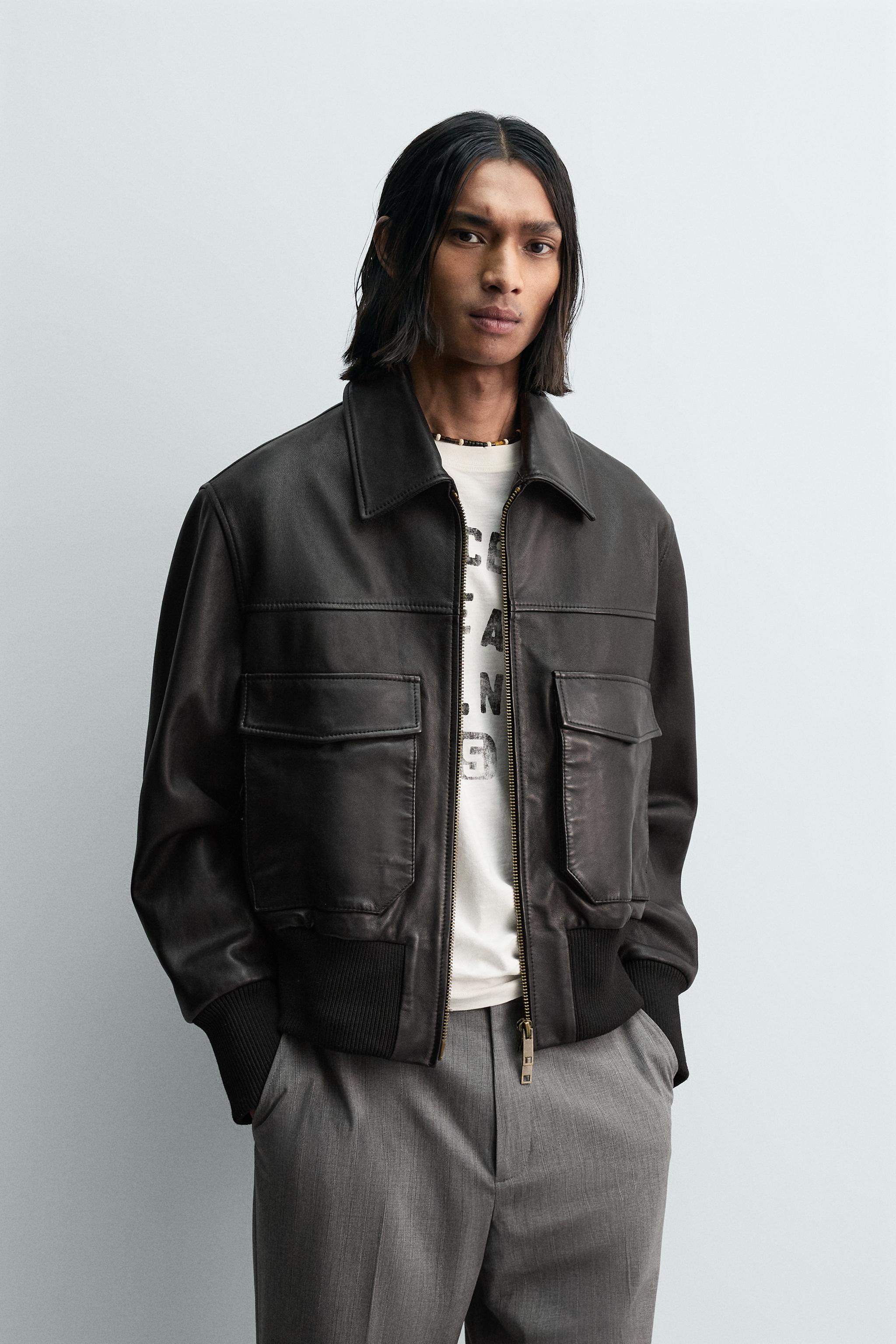 CROPPED FIT LEATHER JACKET