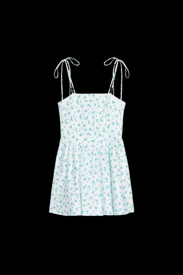 FLORAL PRINT DRESS - white/turquoise by Zara