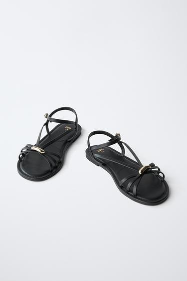 SANDALES À BRIDES - Noir de Zara - Image 2