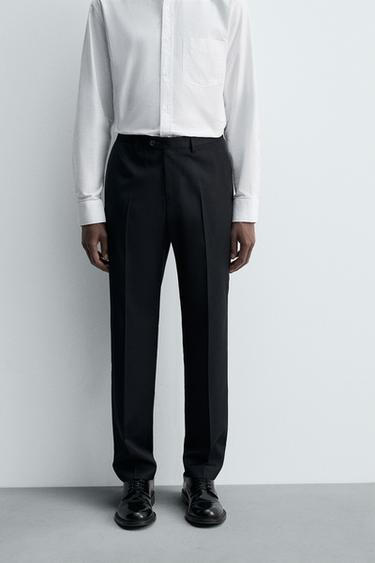 100% WOOL SUIT TROUSERS - Navy blue by Zara