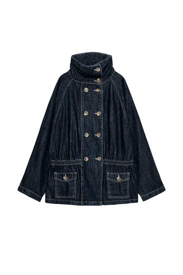 VESTE Z1975 EN DENIM À SURPIQÛRES CONTRASTÉES - Bleu de Zara