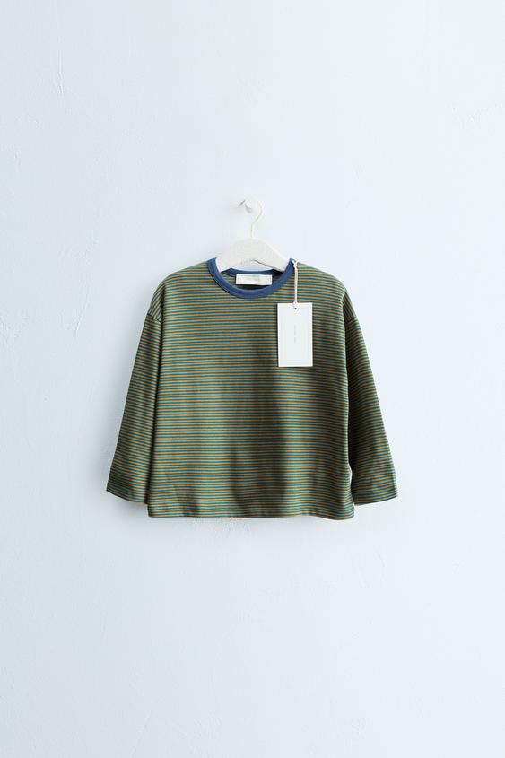 Zaras ZARA TIMELESS – RANDIG T-SHIRT - Blå - Bild 0