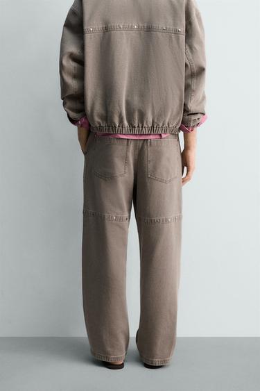 PANTALON DÉCONTRACTÉ À CLOUS - Sable / Chiné de Zara - Image 2