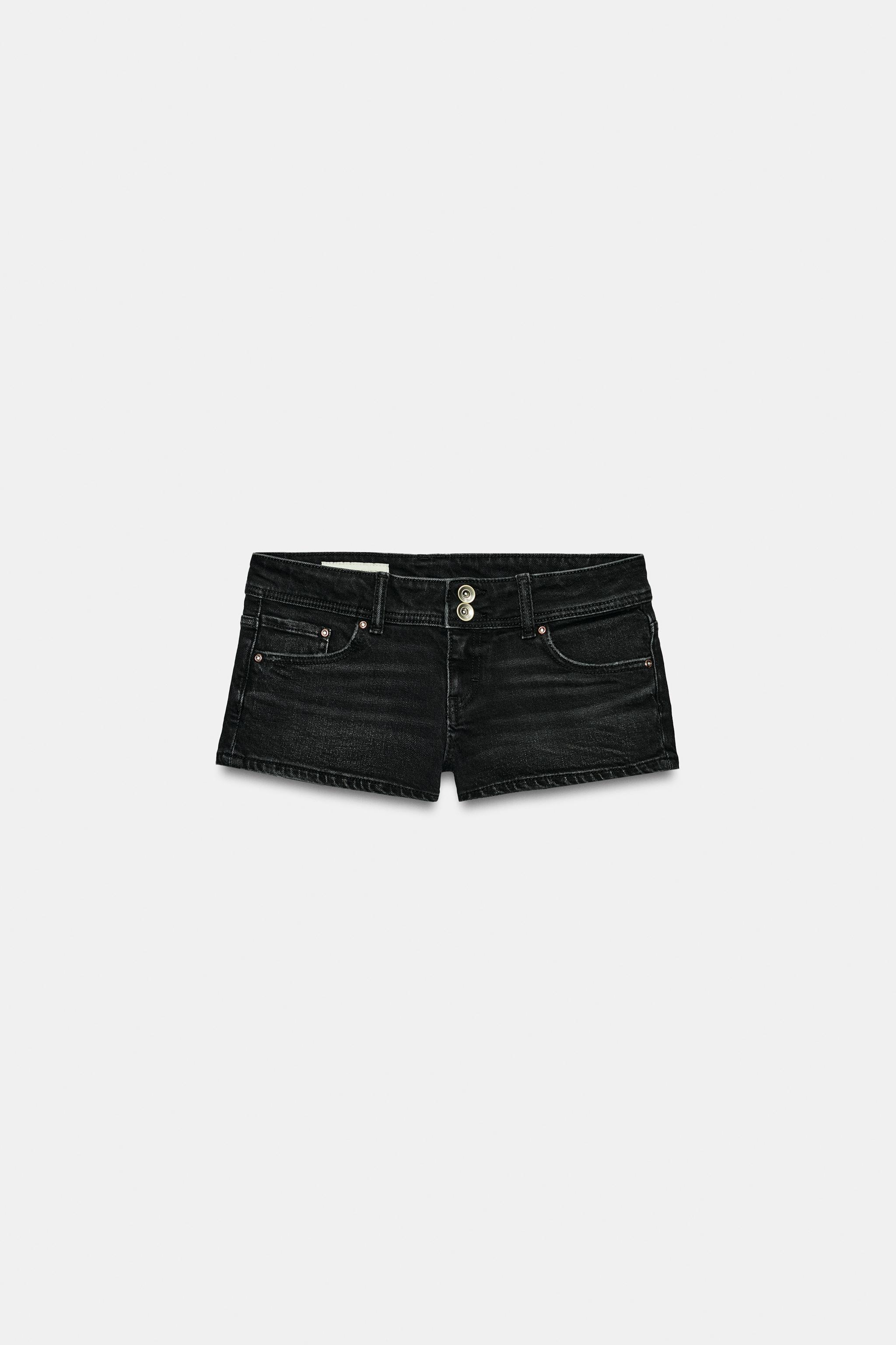 Женские шорты Zara TRF LOW-RISE DENIM MINI SHORTS — фото 8