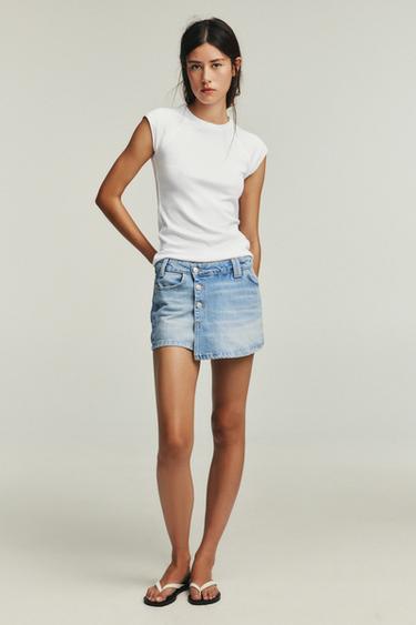 CAMISETA ALGODÓN LAVADA - Blanco de Zara