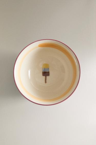 Zara STONEWARE BOWL WITH ICE CREAM DESIGN - Orange