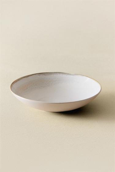 STONEWARE SOUP PLATE - Ecru by Zara - Image 5