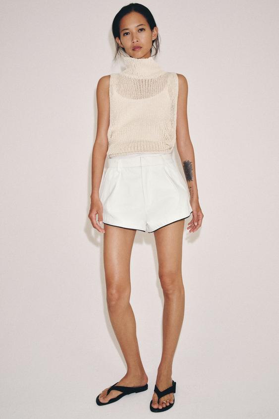 ZW COLLECTION PLEATED DENIM SHORTS from Zara - $59.90
