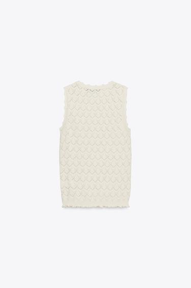 POINTELLE KNIT TOP - Vanilla by Zara - Image 4