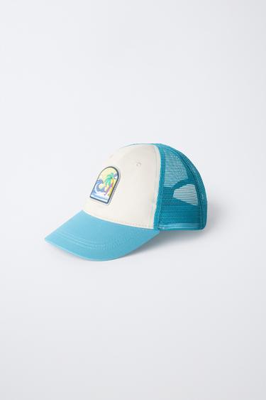 CASQUETTE EN RÉSILLE À ÉTIQUETTE AUTOCOLLANTE - Bleu / Blanc de Zara - Image 1