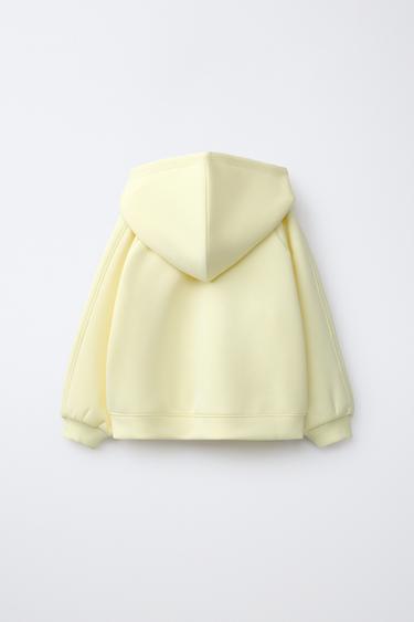 SWEAT ZIPPÉ À INSCRIPTION EN RELIEF SPORT - Jaune citron de Zara - Image 1